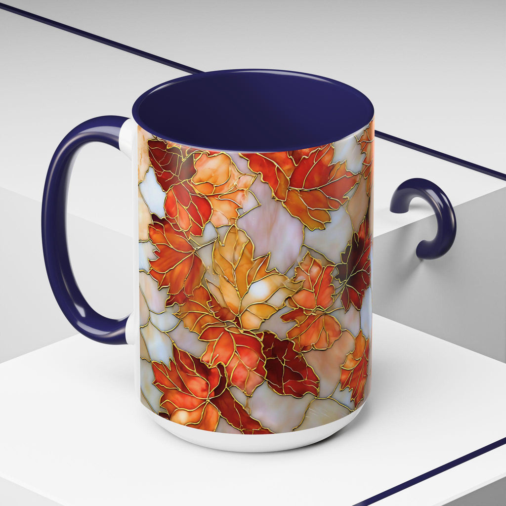 LELORESTORE Autumn Maple Leaf Stained Glass Effect Ceramic Mug