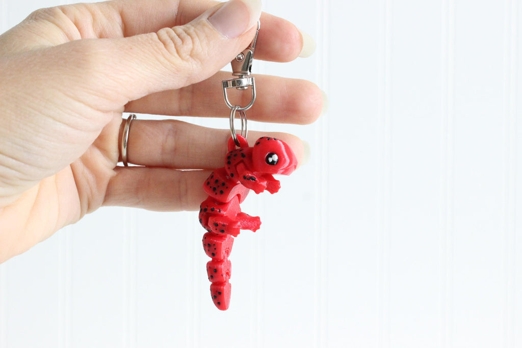 Salamander Keychain 3D Printed Eco-Friendly Thermoplastic Bag Charm for Keys