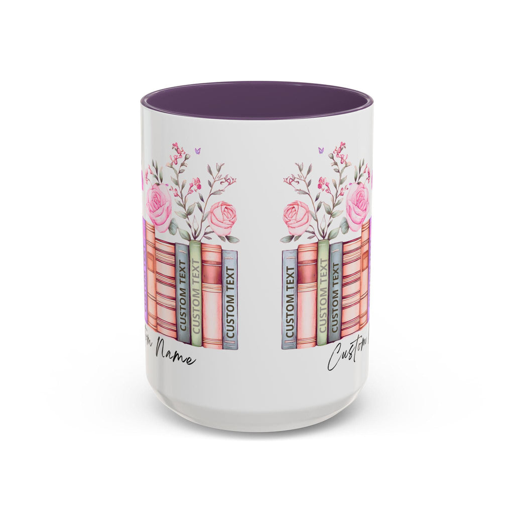 LELORESTORE Personalized Floral Bookshelf Coffee Mug Ceramic Book Lover