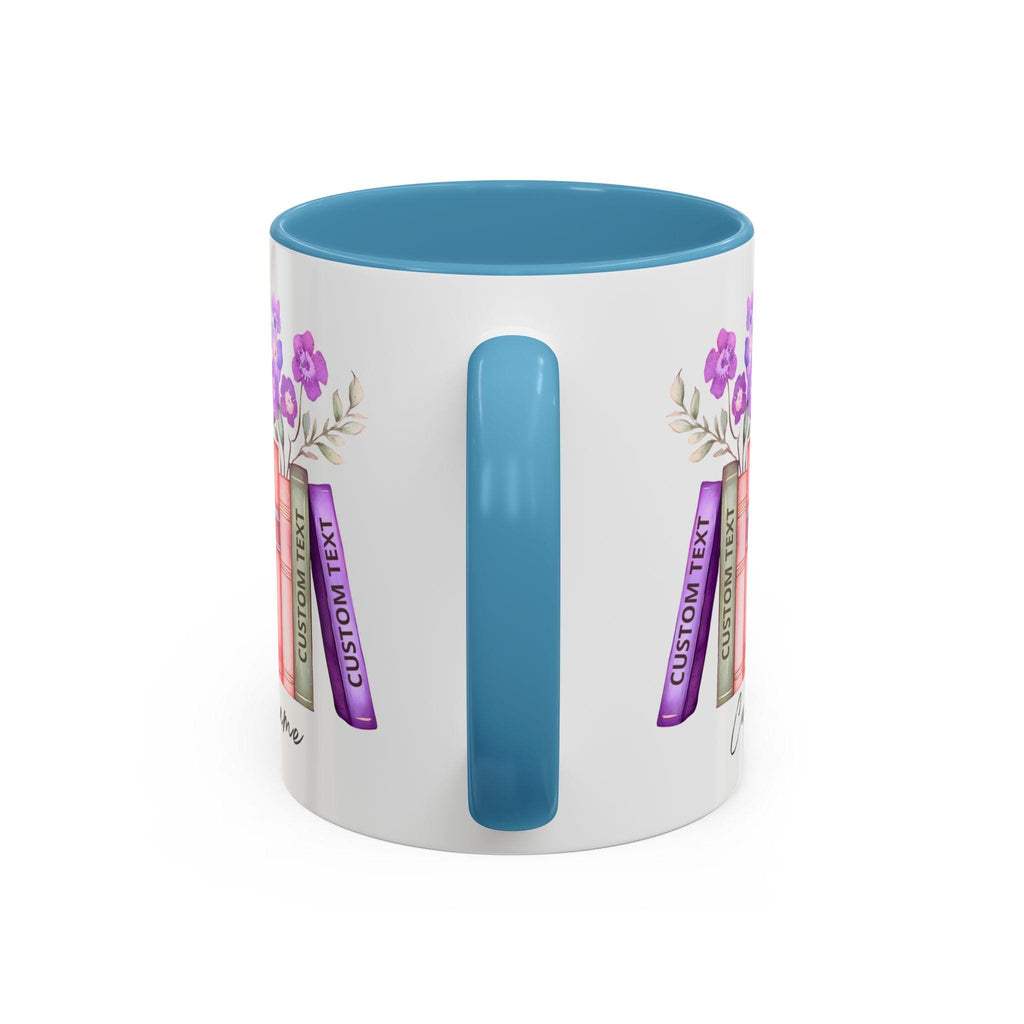 LELORESTORE Personalized Floral Bookshelf Coffee Mug Ceramic Book Lover