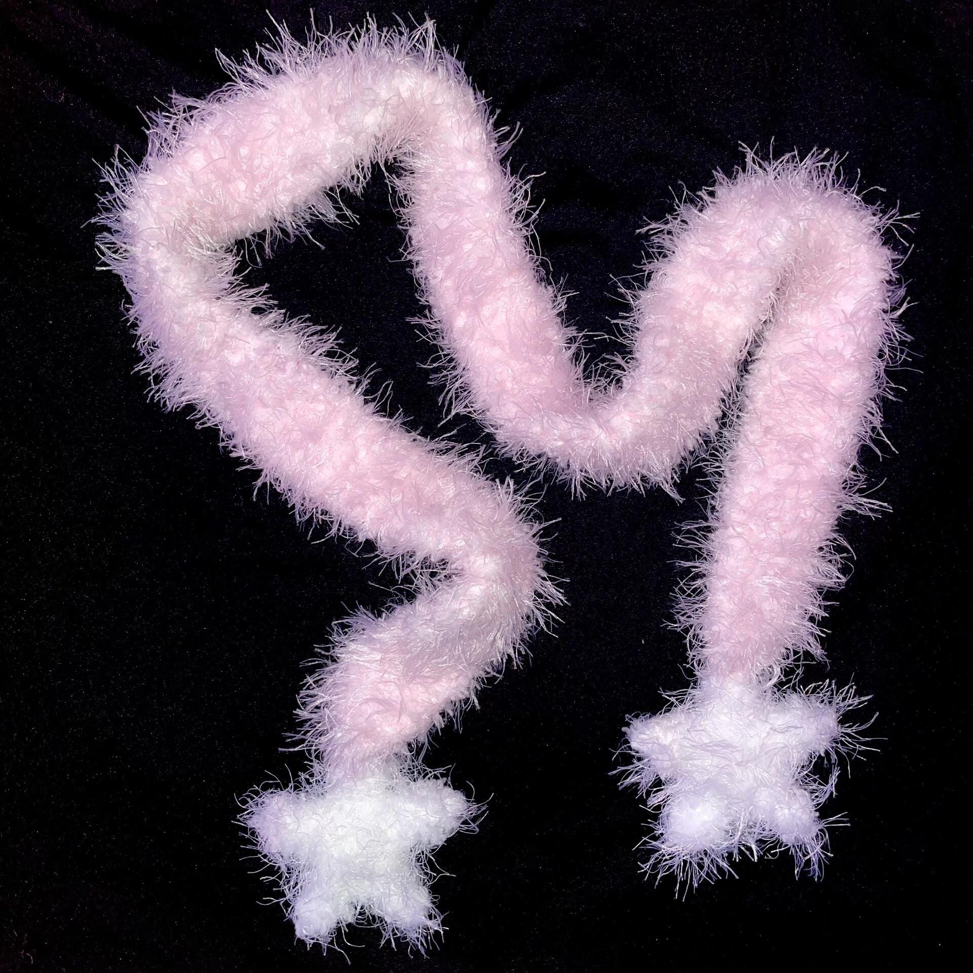stellarPride Cozy Star-Tip Plush Mini Scarf Soft Pink