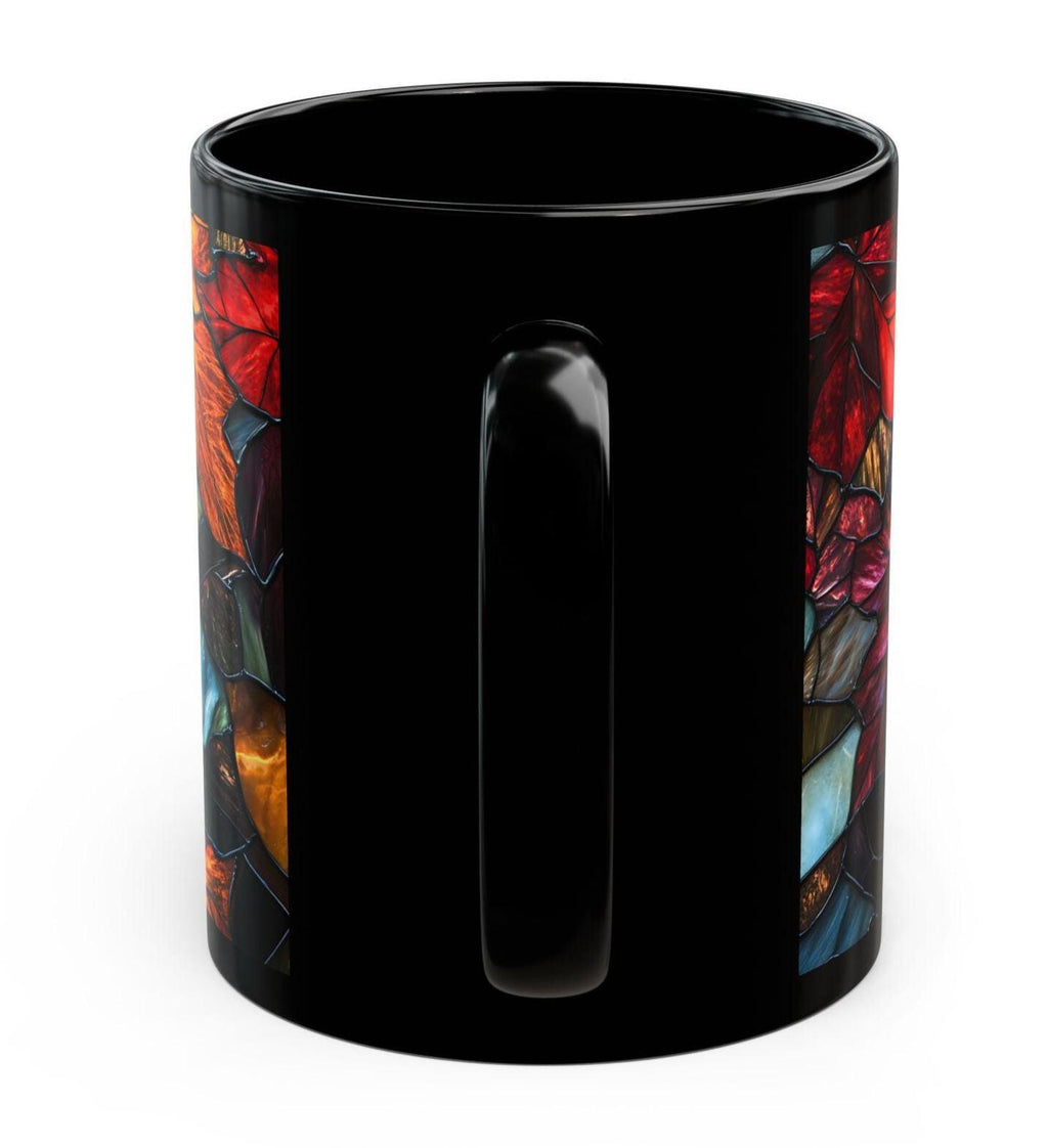 LELORESTORE Faux Stained Glass Fall Maple Leaves Ceramic Mug