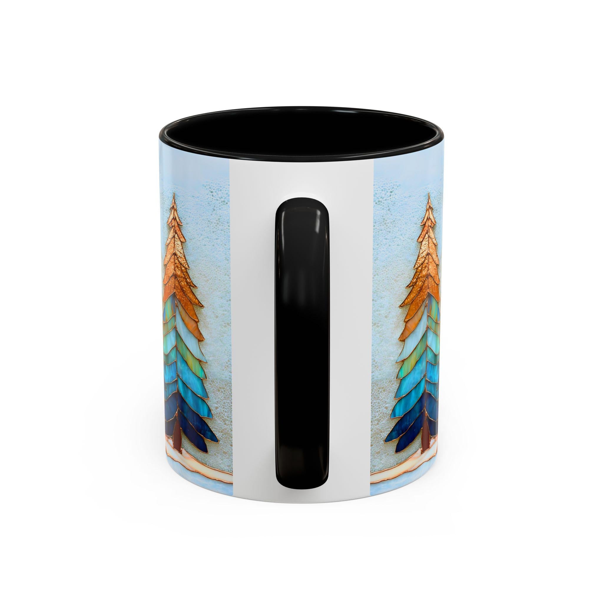 LELORESTORE Christmas Tree Stained Glass Mug Festive Holiday Drinkware