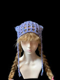 Handmade Purple & Blue Y2K Cat Ear Beanie - Snug Fit