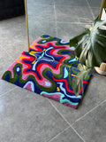 OrnnWorks Colorful Tufted Rug Abstract Multicolor Design Modern Handmade
