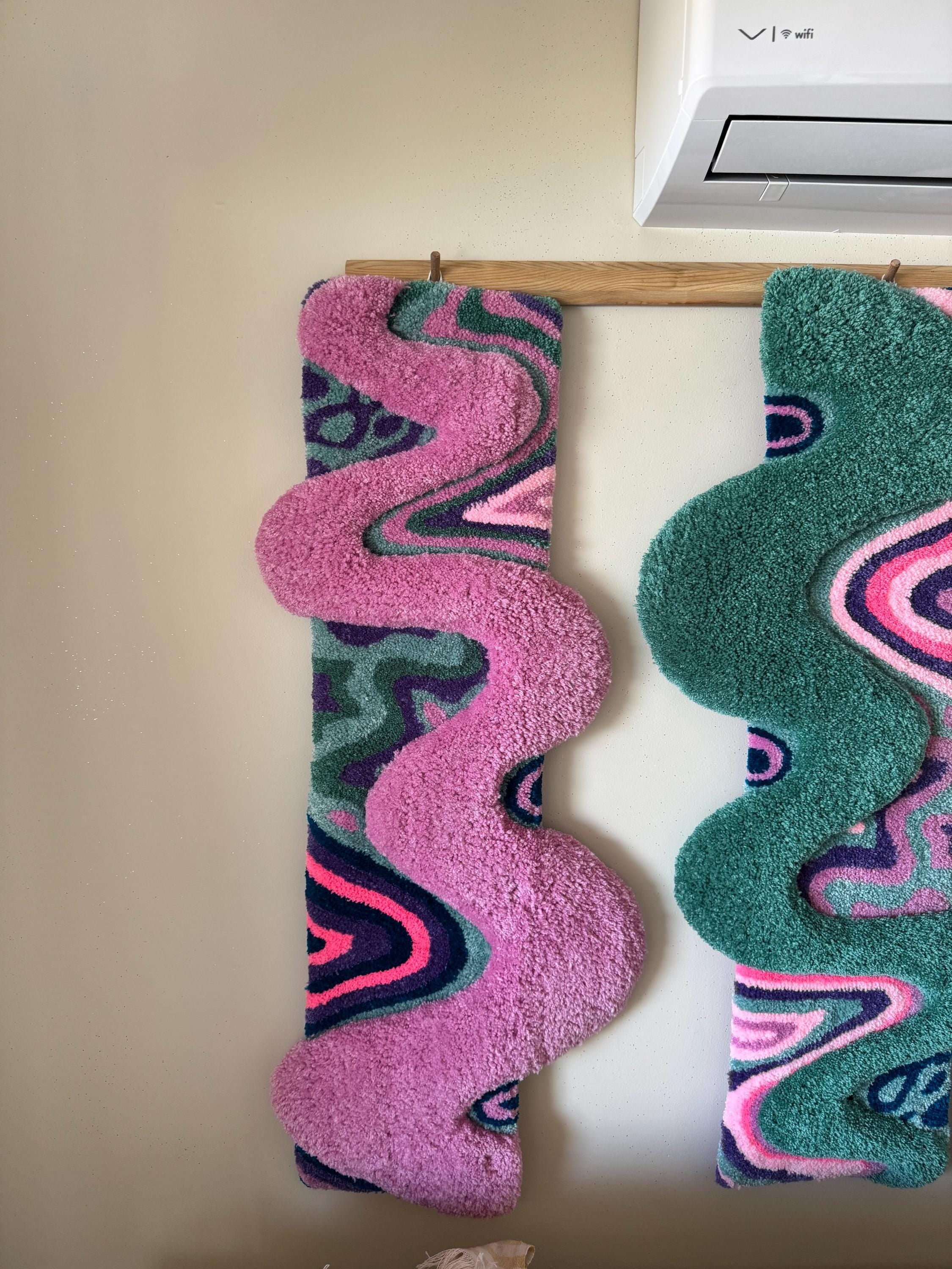 OrnnWorks Alice Psychedelic Pastel Tufted Wall Hanging Set of 4 Panels