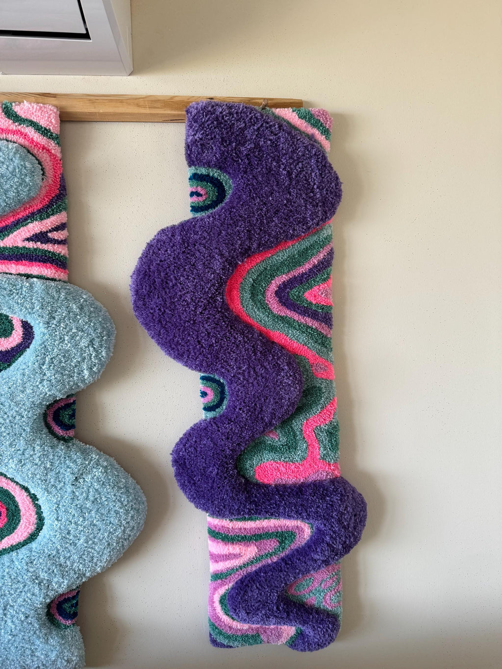 OrnnWorks Alice Psychedelic Pastel Tufted Wall Hanging 4 Panel Set