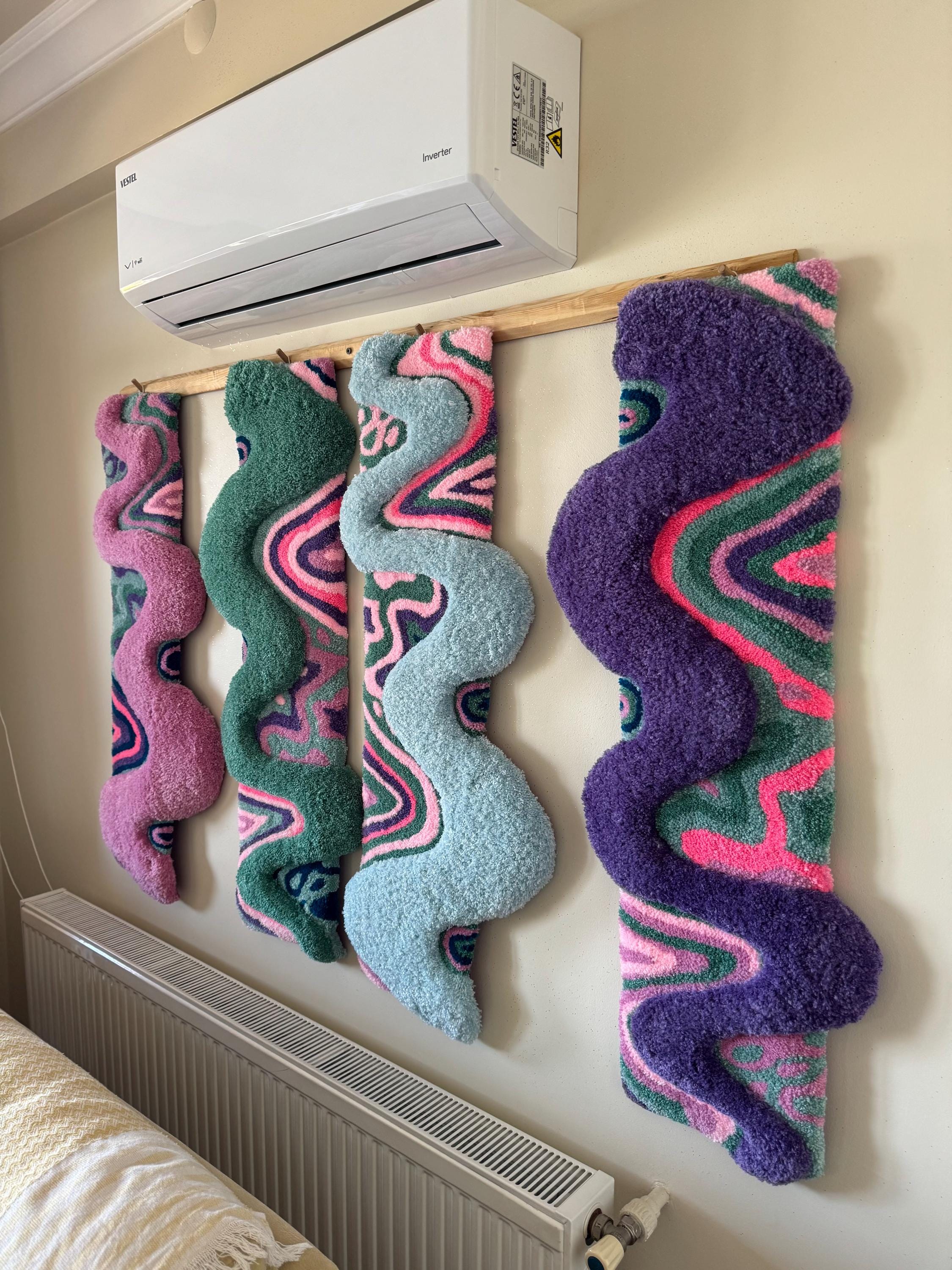 OrnnWorks Alice Psychedelic Tufted Wall Hanging Set of 4 Panels