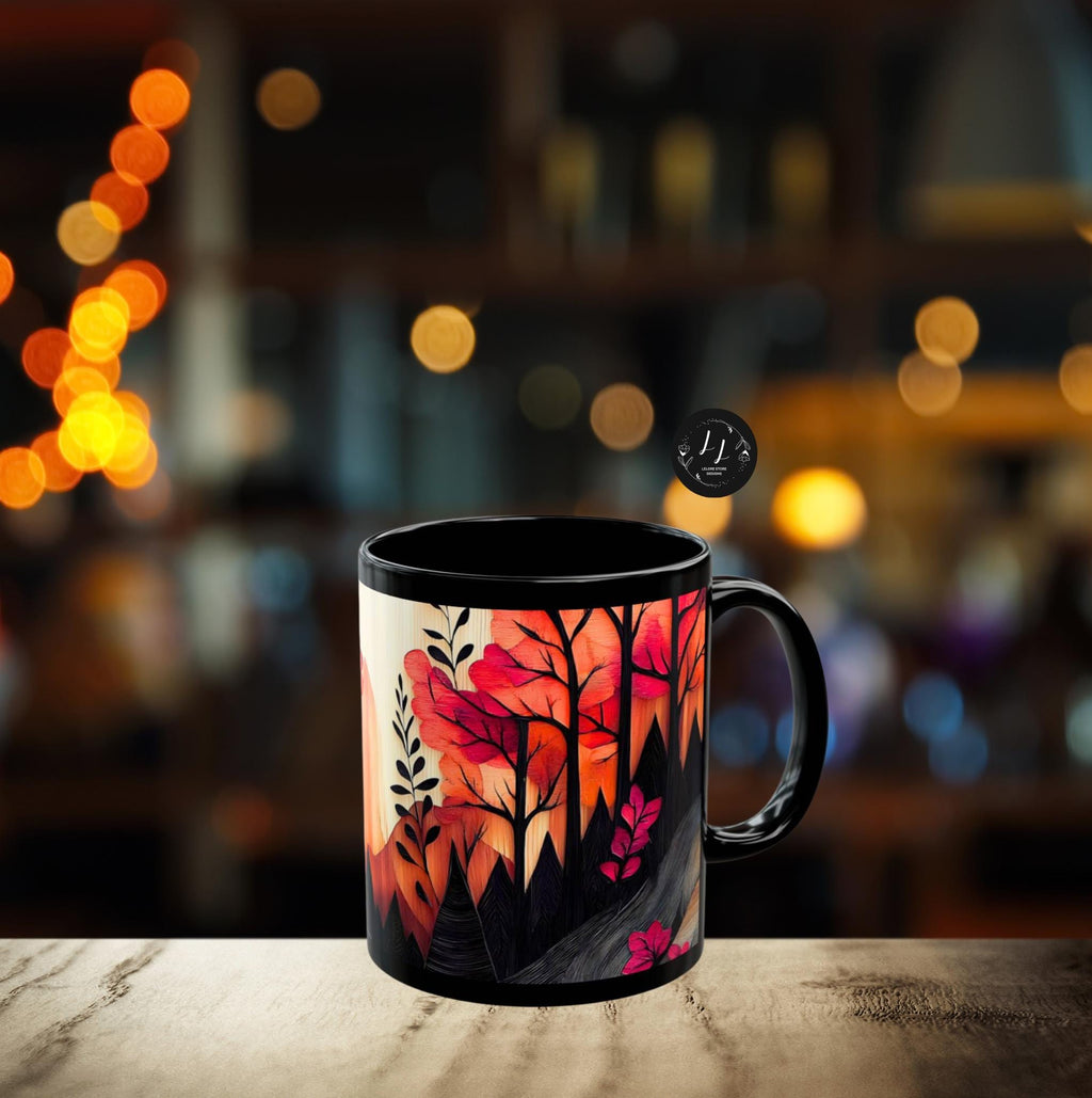 Autumn Sunset Mountain Mug: Cozy Ceramic Fall Drinkware, Ceramic Cup