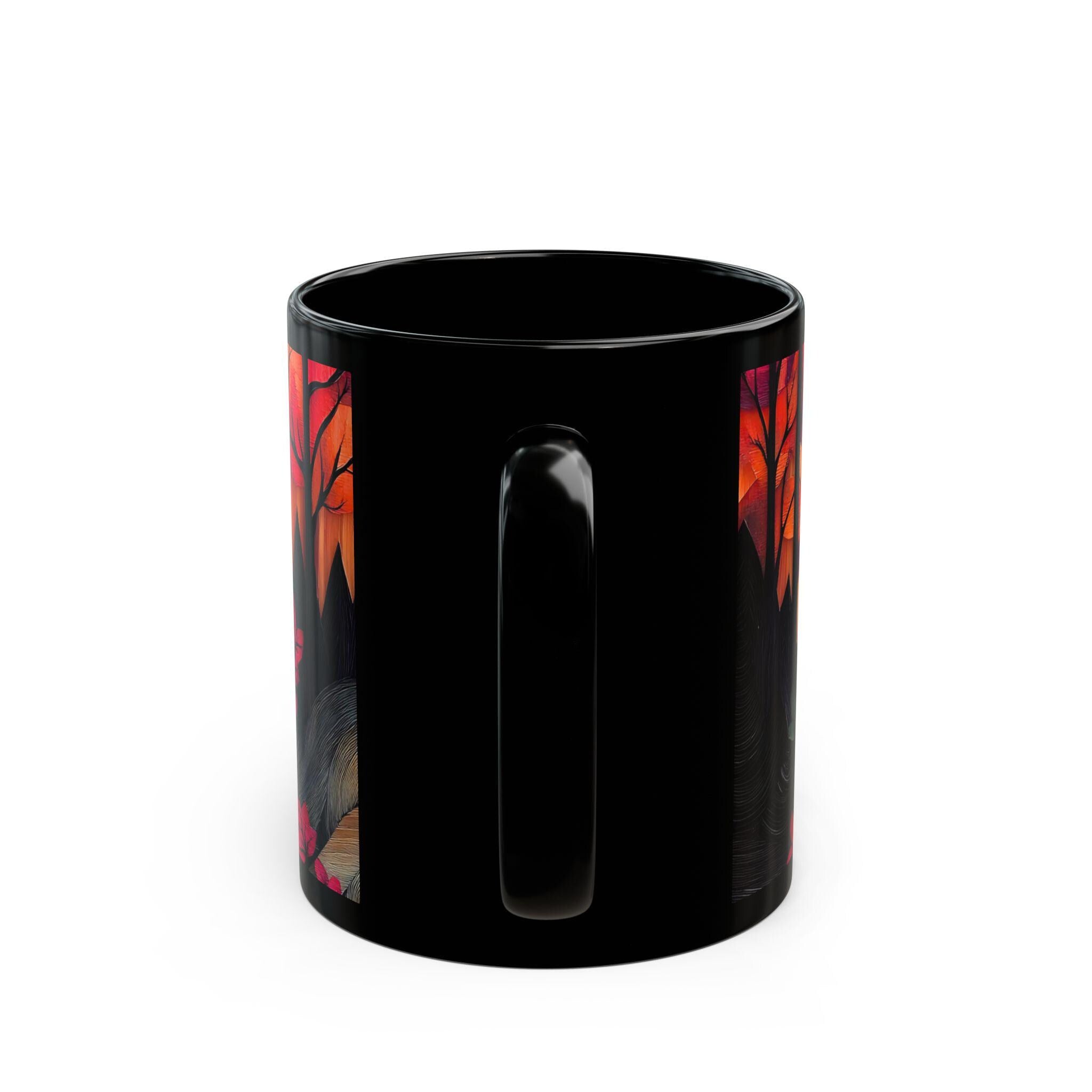 Autumn Sunset Mountain Mug: Cozy Ceramic Fall Drinkware, Ceramic Cup