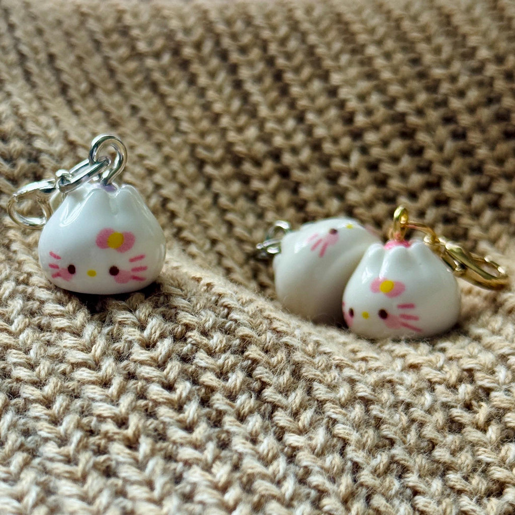 VanillaStarCafe Miniature Kitty Bao Bun Charm