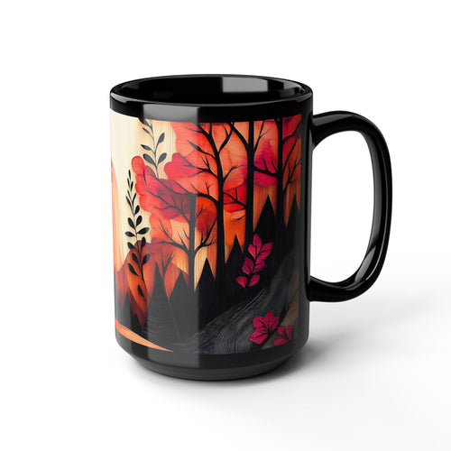 Autumn Sunset Mountain Mug: Cozy Ceramic Fall Drinkware, Ceramic Cup
