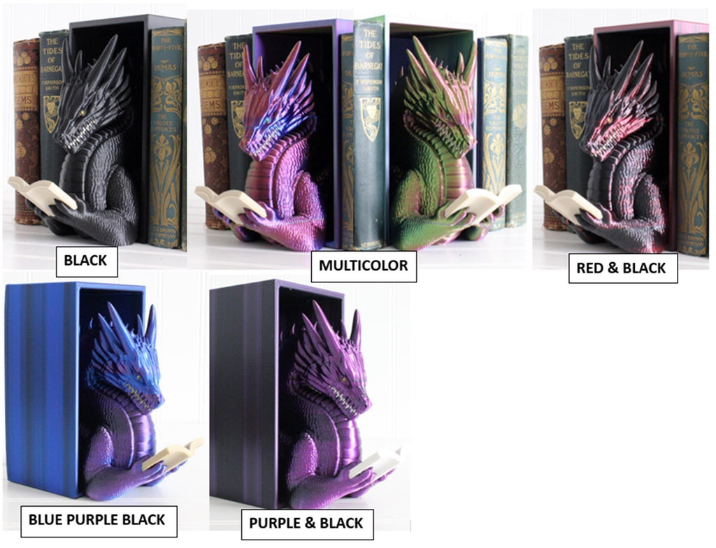 DelightfullyDutch Dragon Book Nook 3D Printed Bookshelf Decor Thermoplastic