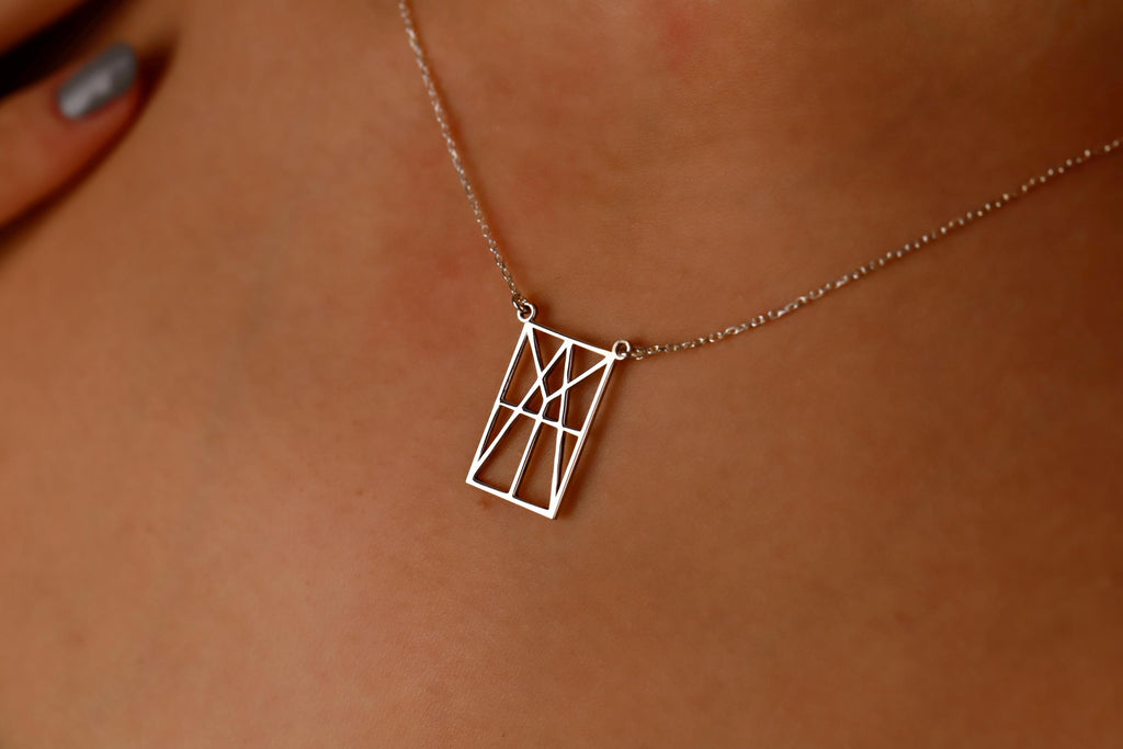 SilverGoldandRose Personalized Logo Necklace Hand-Drawn Sterling Silver Pendant