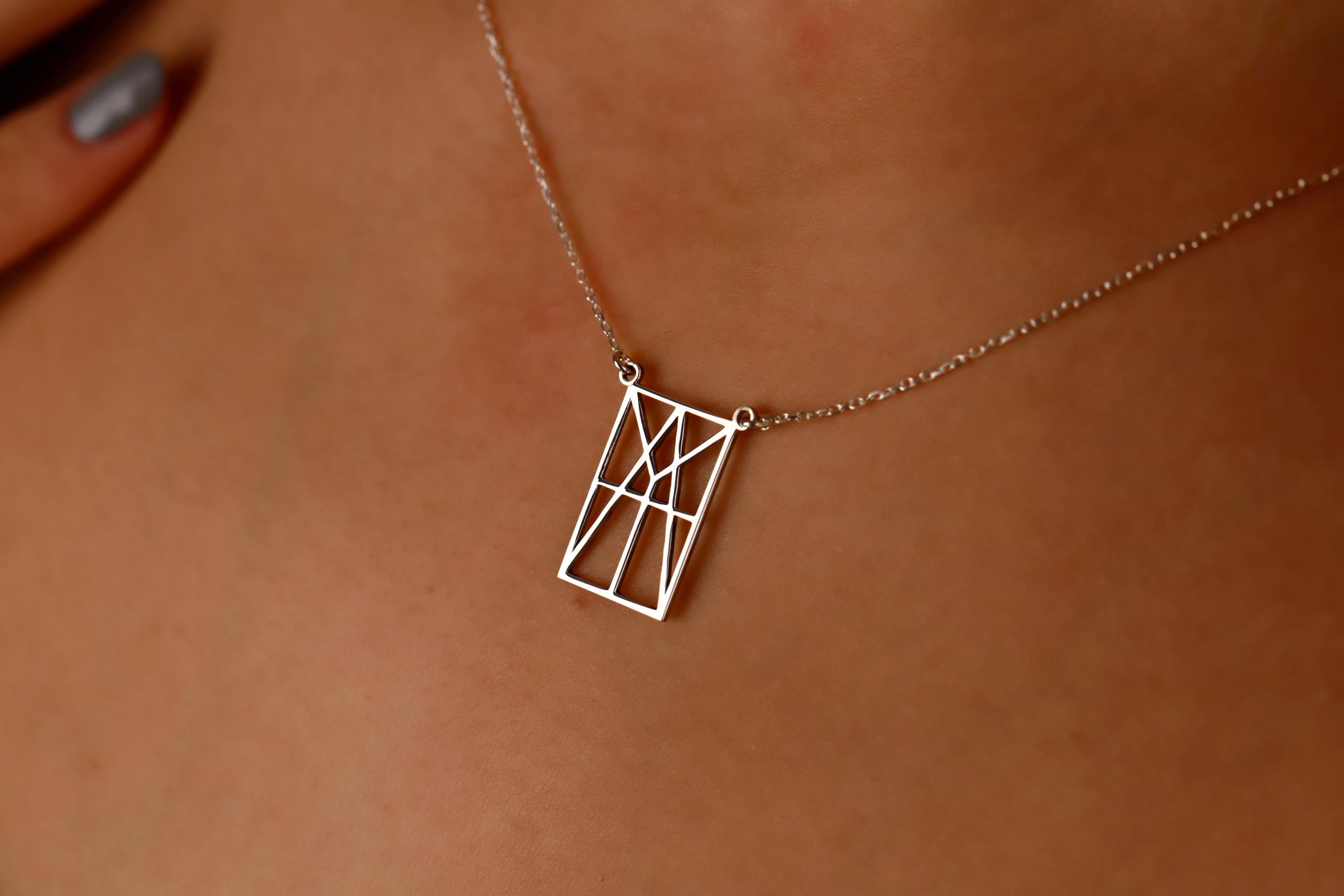 SilverGoldandRose Personalized Logo Necklace Hand-Drawn Sterling Silver Pendant