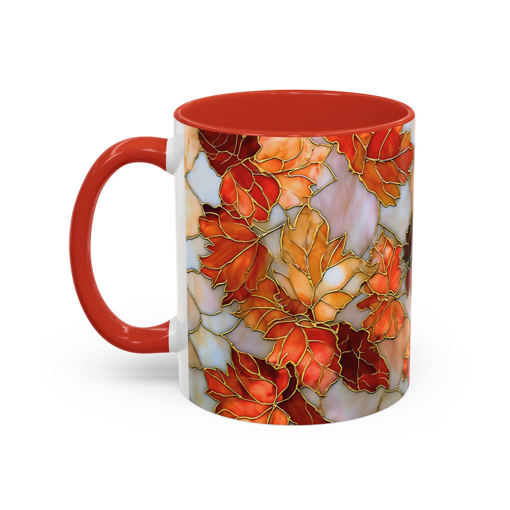 LELORESTORE Autumn Maple Leaf Stained Glass Effect Ceramic Mug