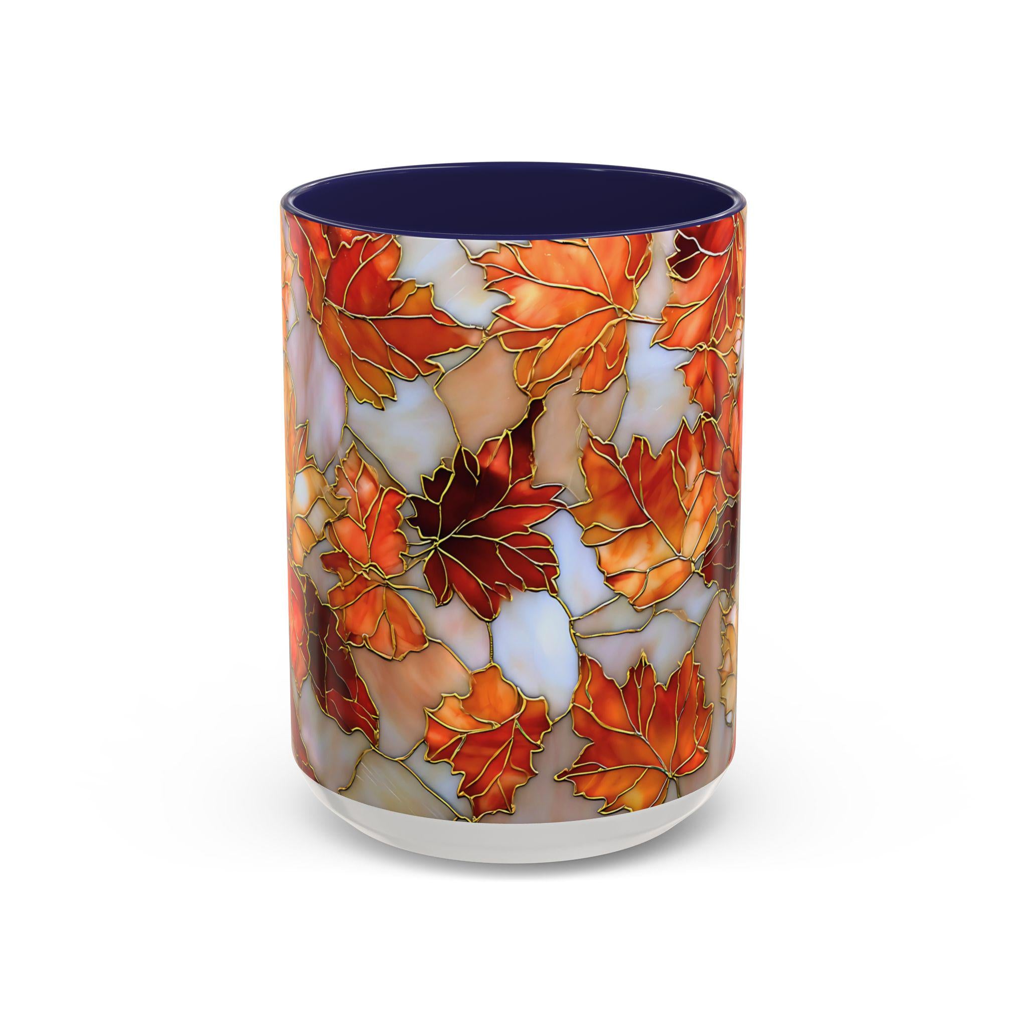 LELORESTORE Autumn Maple Leaf Stained Glass Effect Ceramic Mug