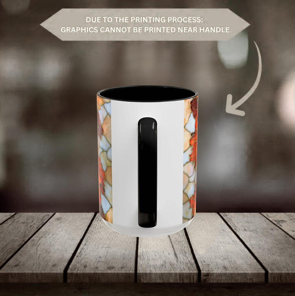 LELORESTORE Autumn Maple Leaf Stained Glass Effect Ceramic Mug