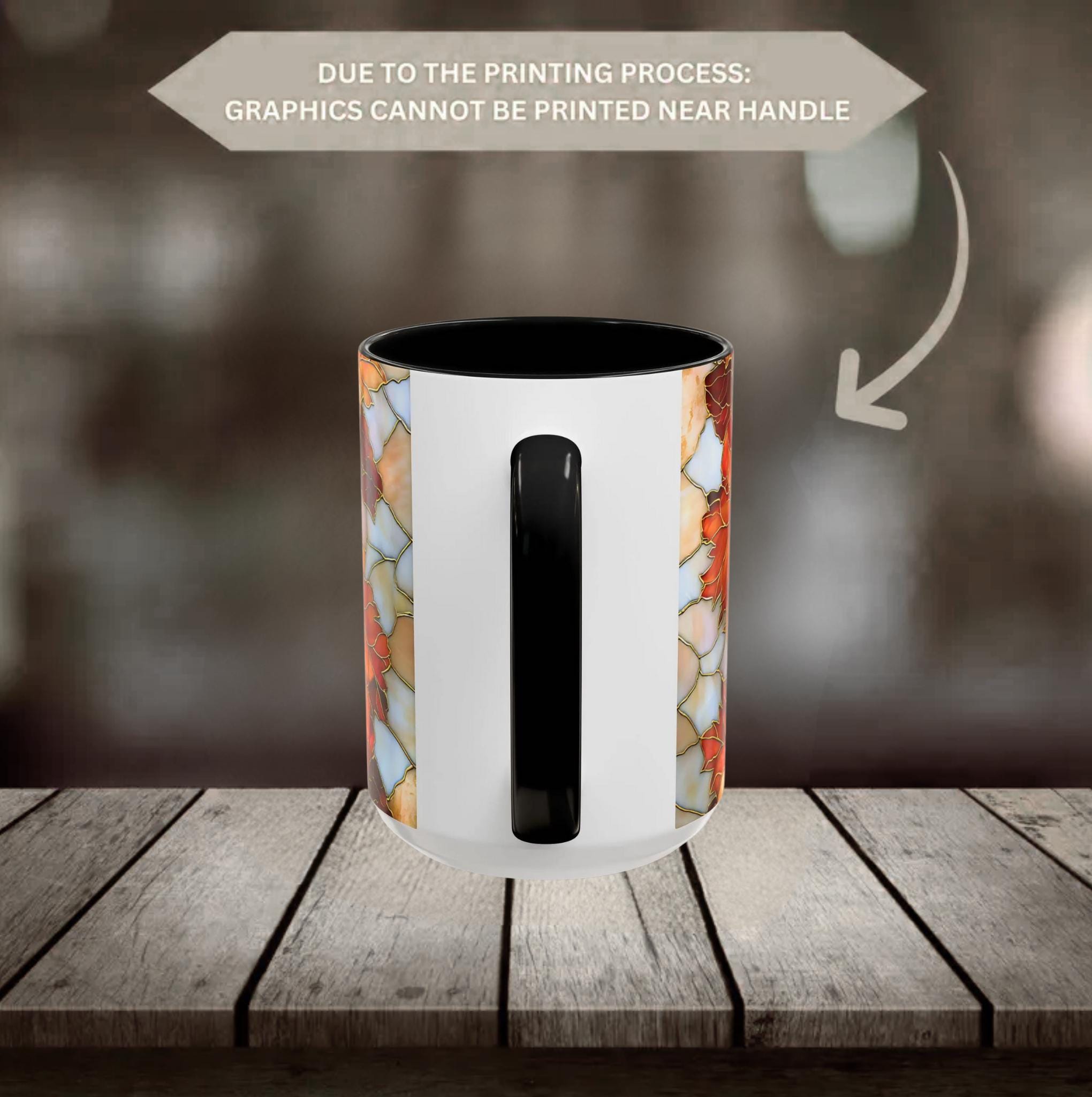 LELORESTORE Autumn Maple Leaf Stained Glass Effect Ceramic Mug