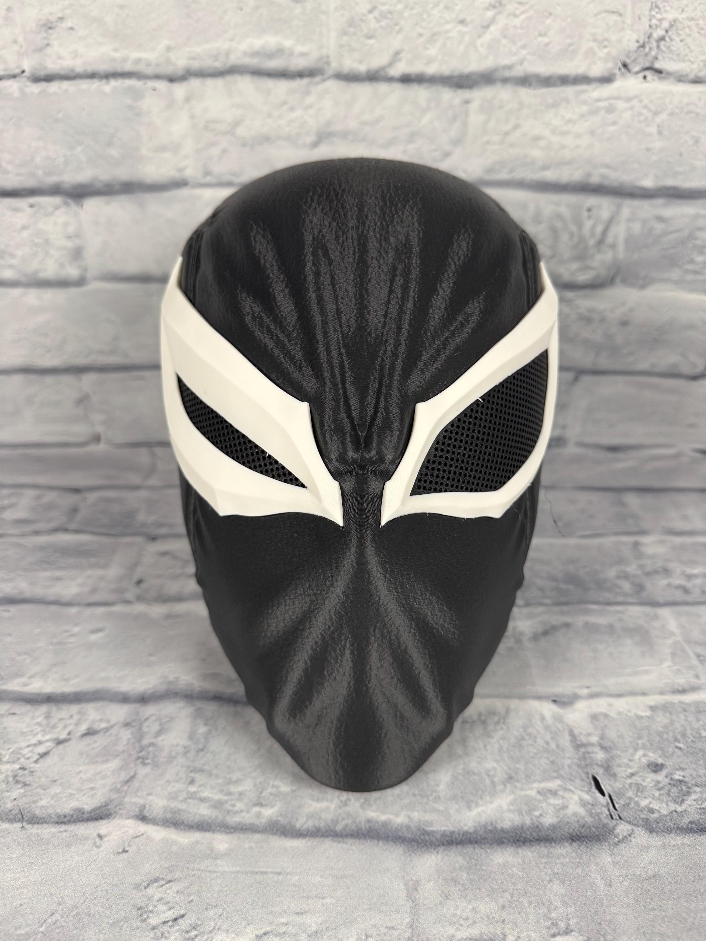Agent Venom Inspired 3D Printed Cosplay Helmet Magnetic Eyes
