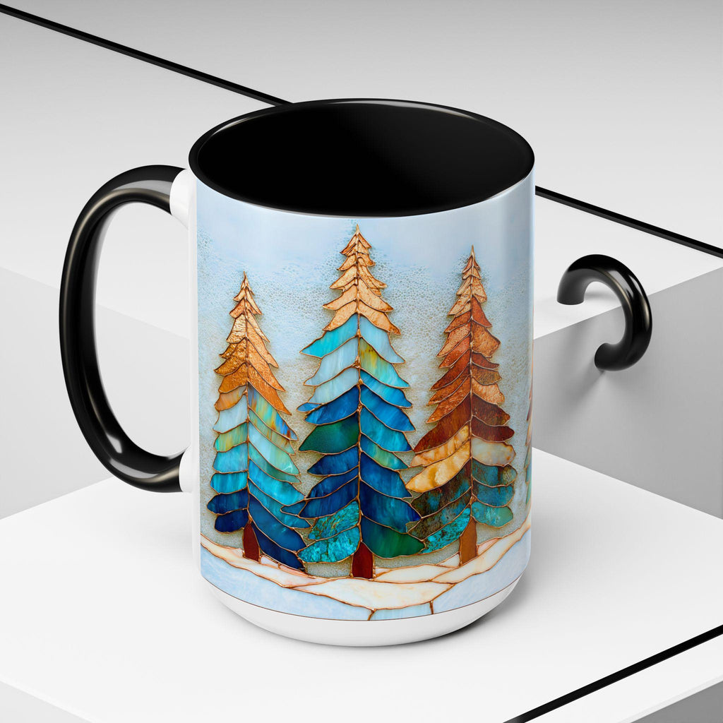 LELORESTORE Christmas Tree Stained Glass Mug Festive Holiday Drinkware