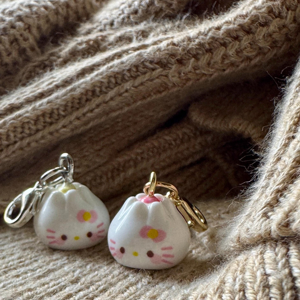 VanillaStarCafe Miniature Kitty Bao Bun Charm