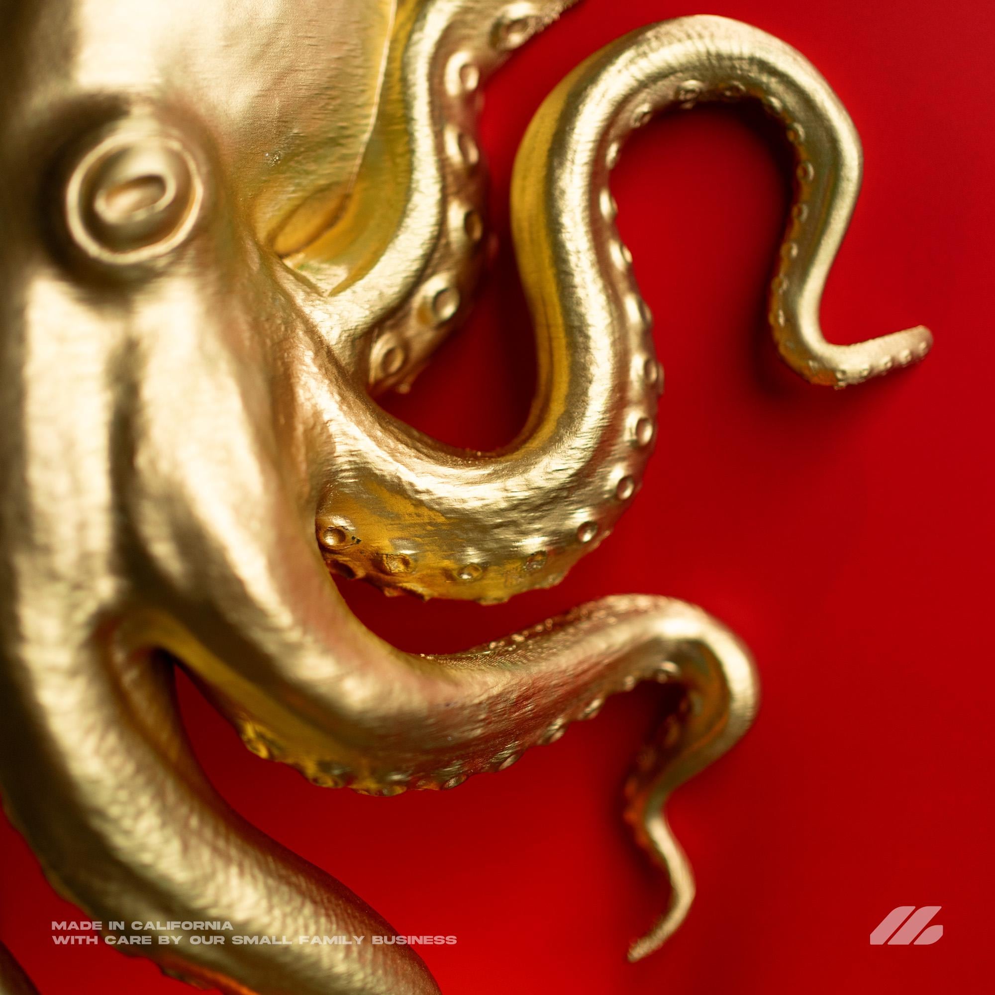 April16studio Gold Octopus Wall Sconce 13x16in Gold