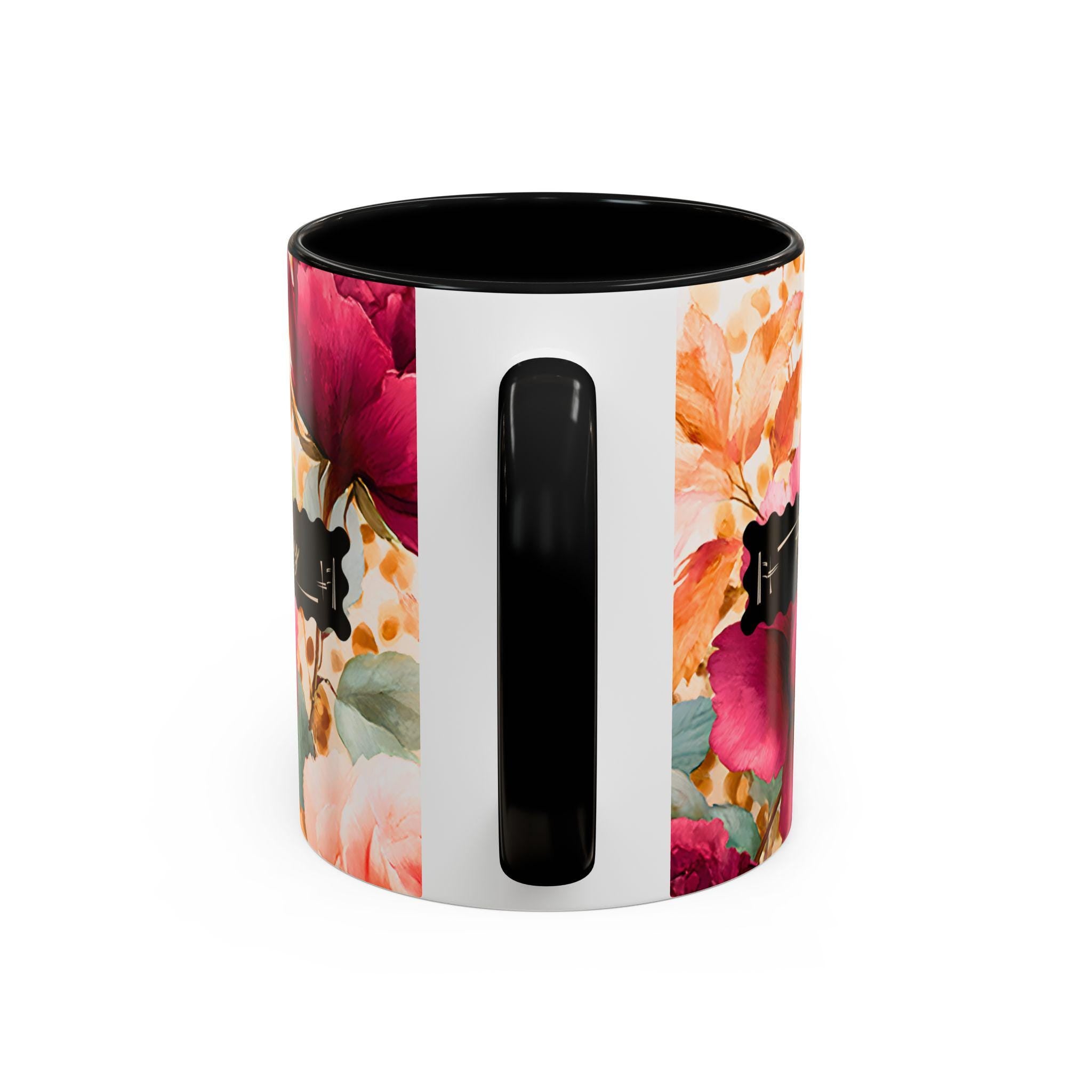 Personalized Floral Leopard Print Coffee Mug Custom Name