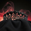 Black Heart Tiara: Gothic Queen Crown, Costume Headpiece