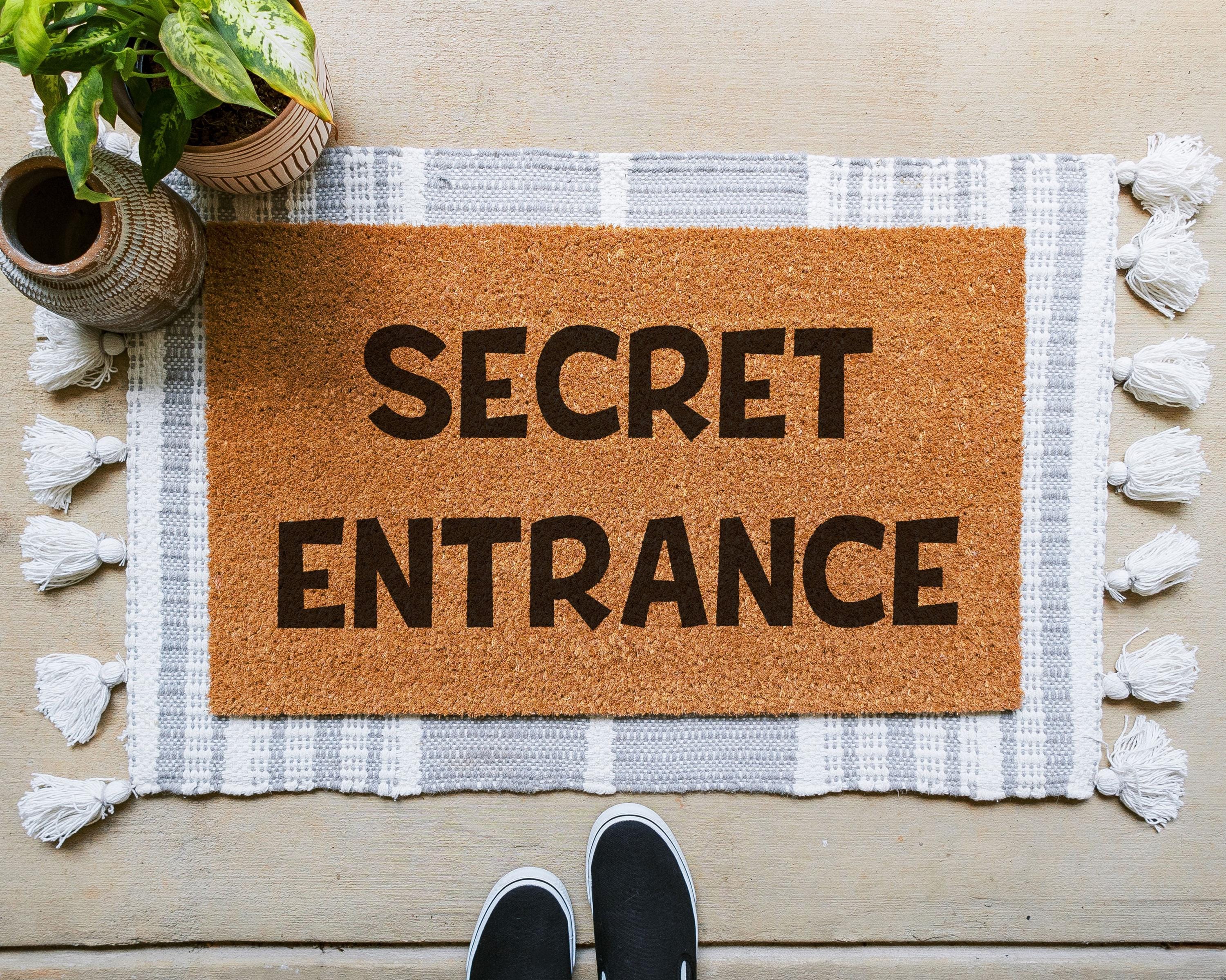 Secret Entrance Coir Doormat Funny Welcome Mat