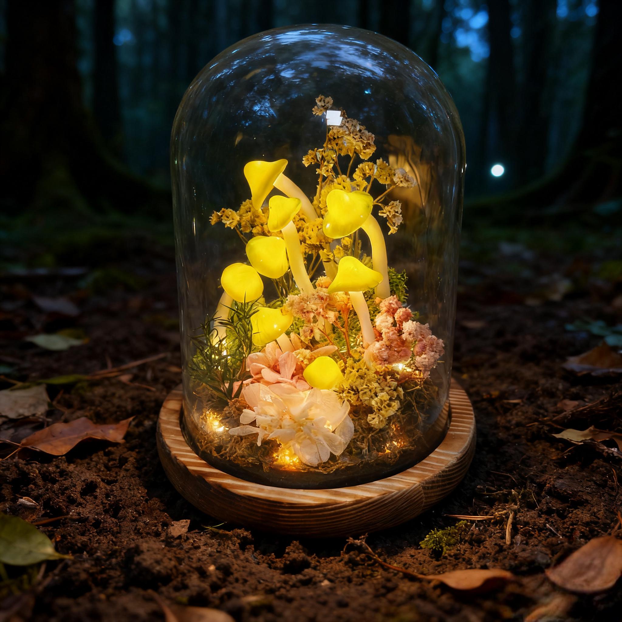StarlitCarat Green Mushroom Night Light 2200K USB