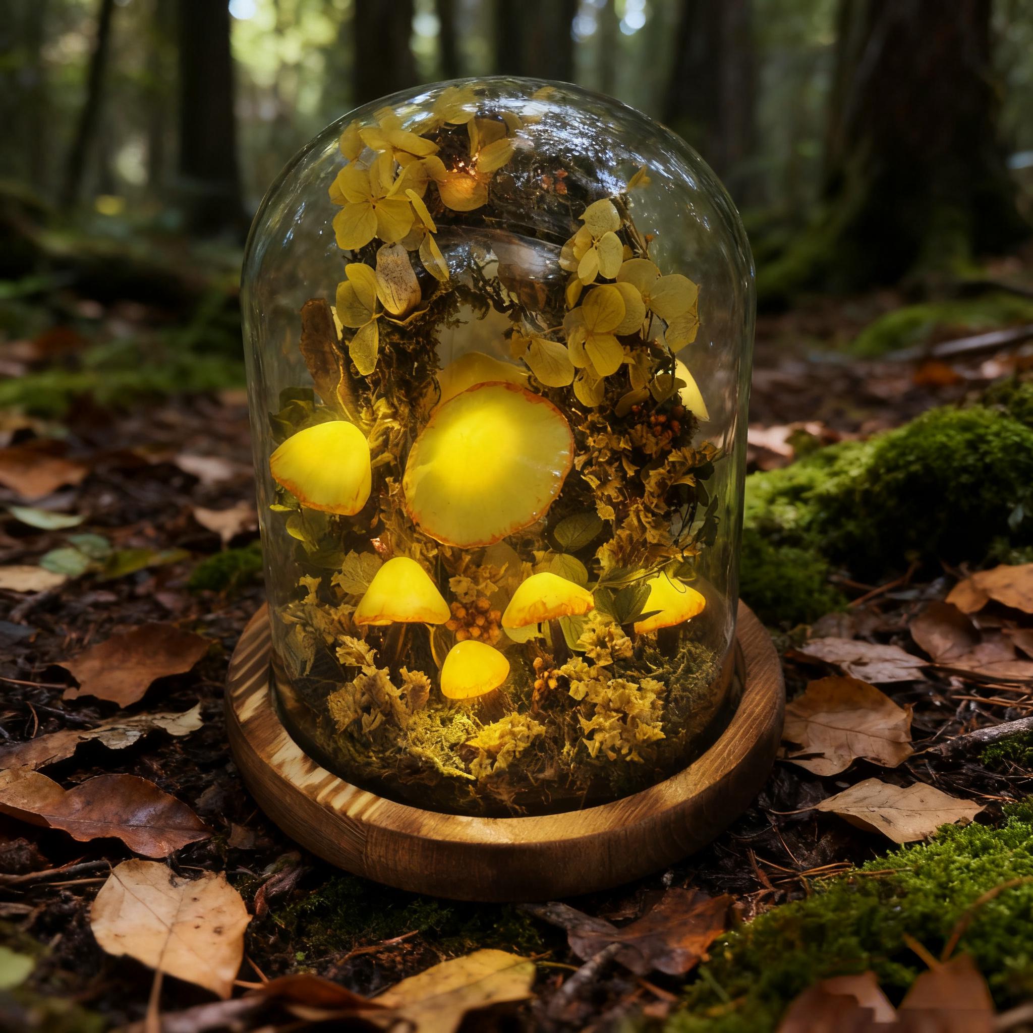 StarlitCarat Enchanted Mushroom Night Light 6.3in Yellow