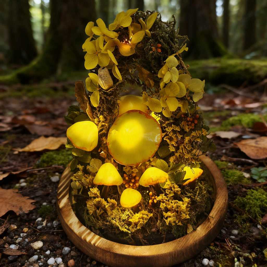StarlitCarat Enchanted Mushroom Night Light 6.3in Yellow