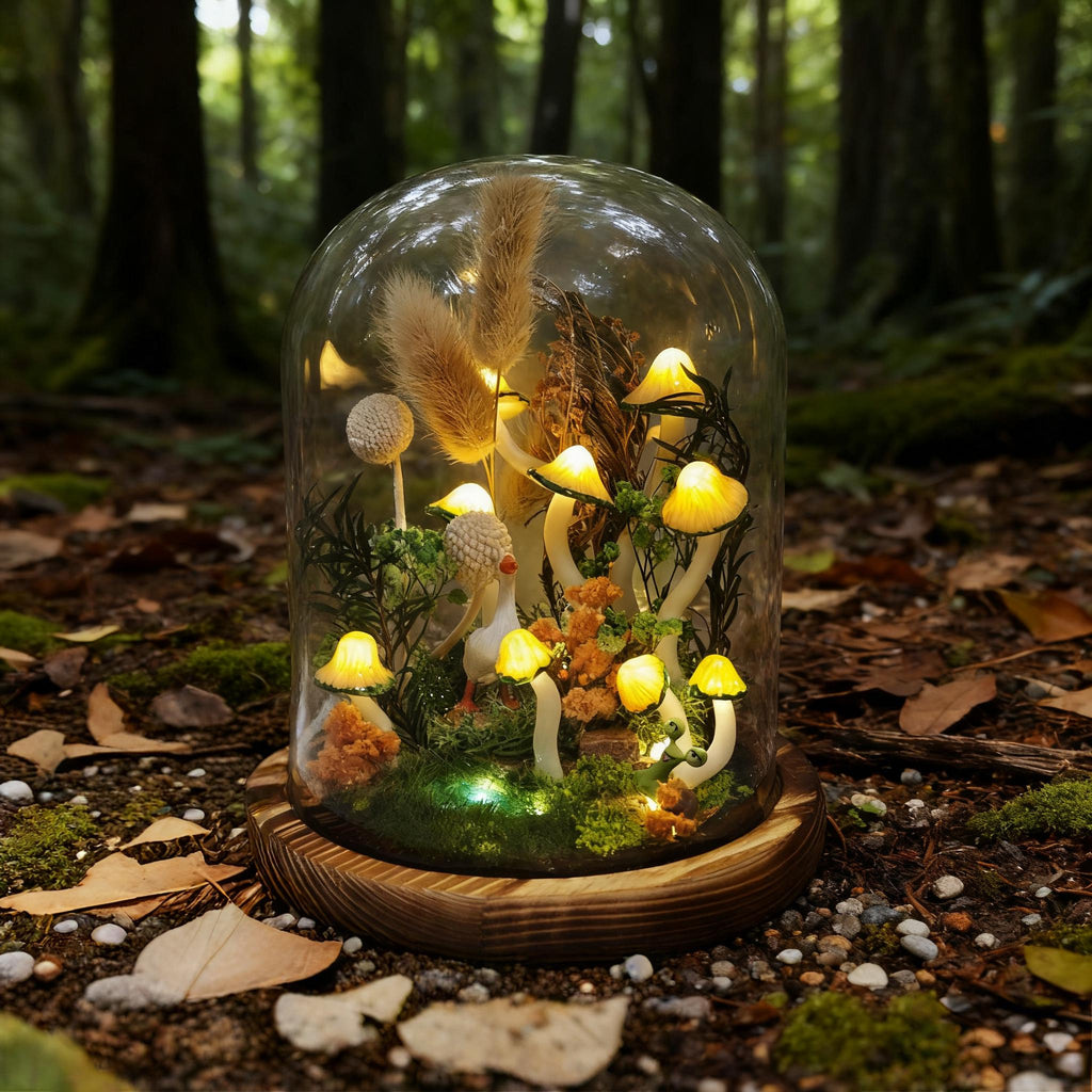 StarlitCarat Handmade Mushroom Night Light Fairycore 2200K Warm LED Battery/USB