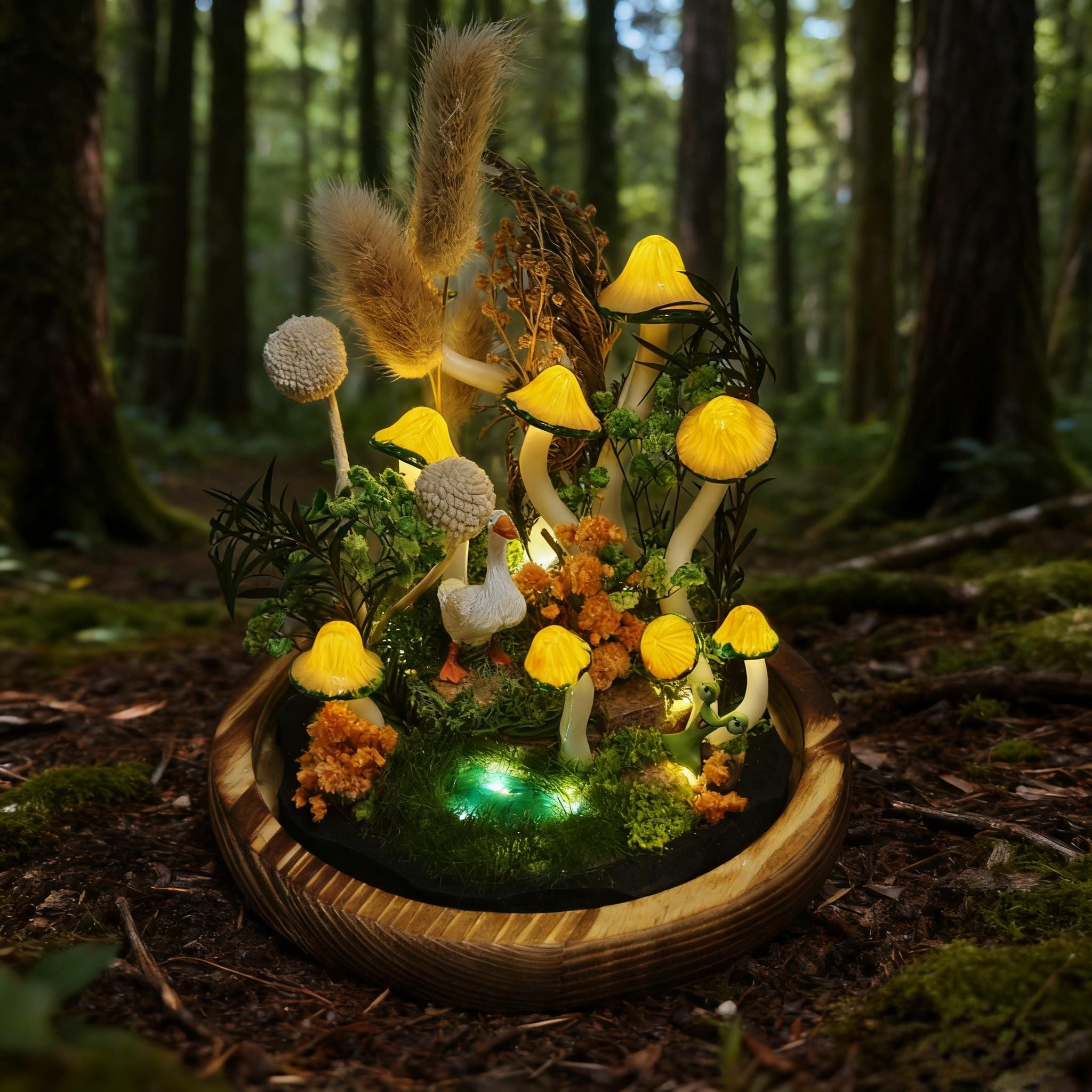 StarlitCarat Handmade Mushroom Night Light Fairycore 2200K Warm LED Battery/USB