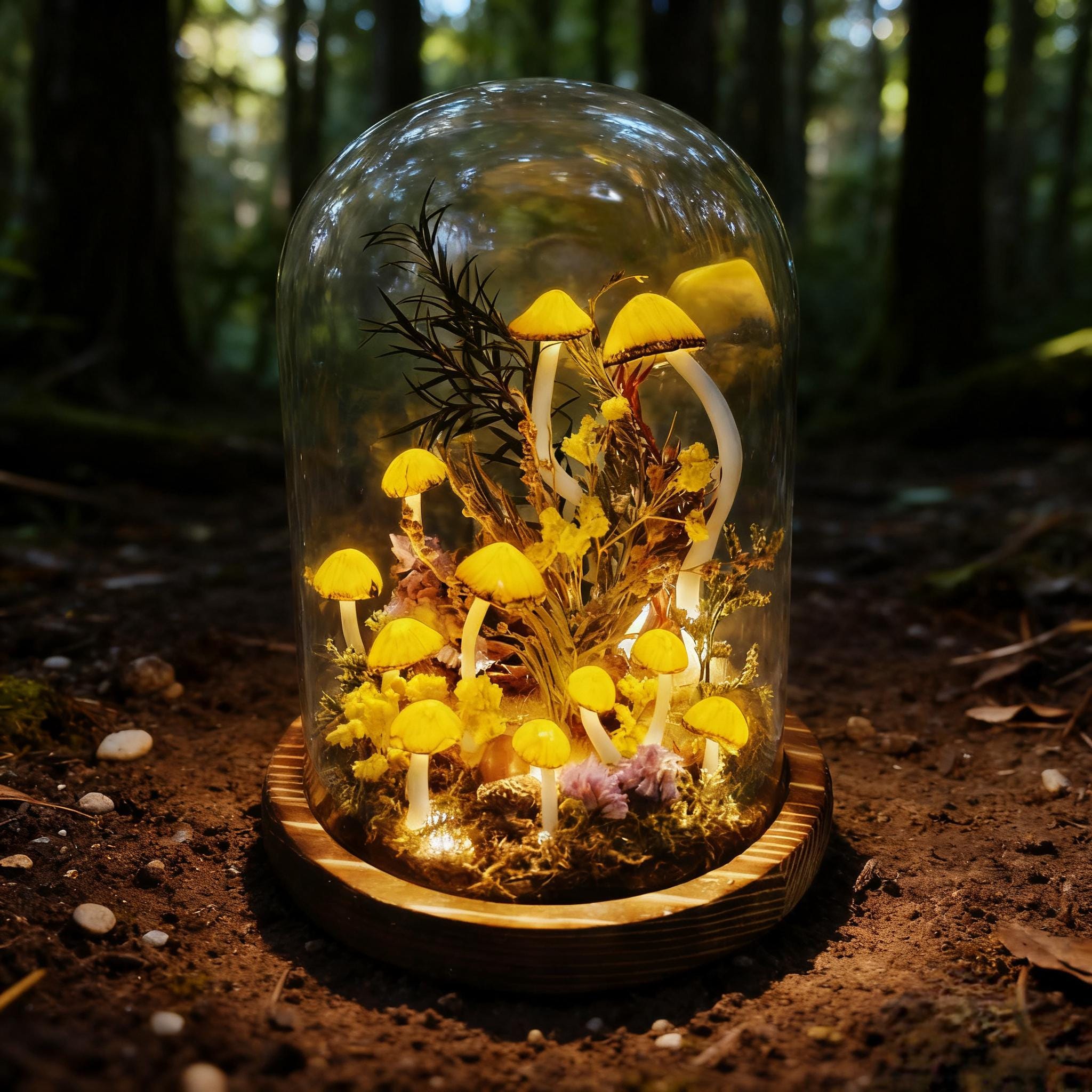 StarlitCarat Whimsical Fairy Mushroom Night Light Handmade Fantasy Decor 2200K