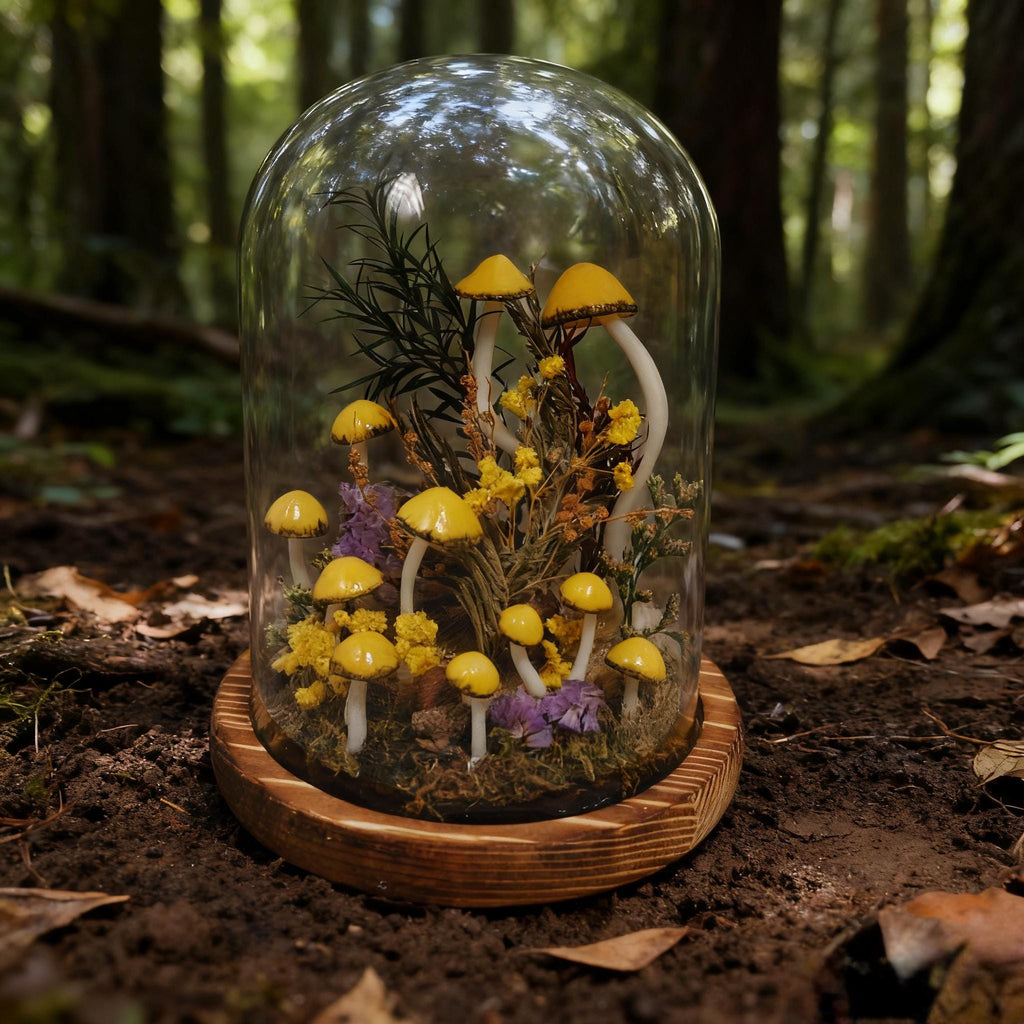 StarlitCarat Whimsical Fairy Mushroom Night Light Handmade Fantasy Decor 2200K