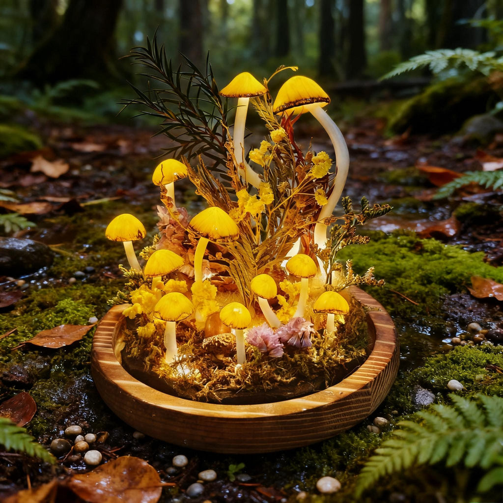 StarlitCarat Whimsical Fairy Mushroom Night Light Handmade Fantasy Decor 2200K