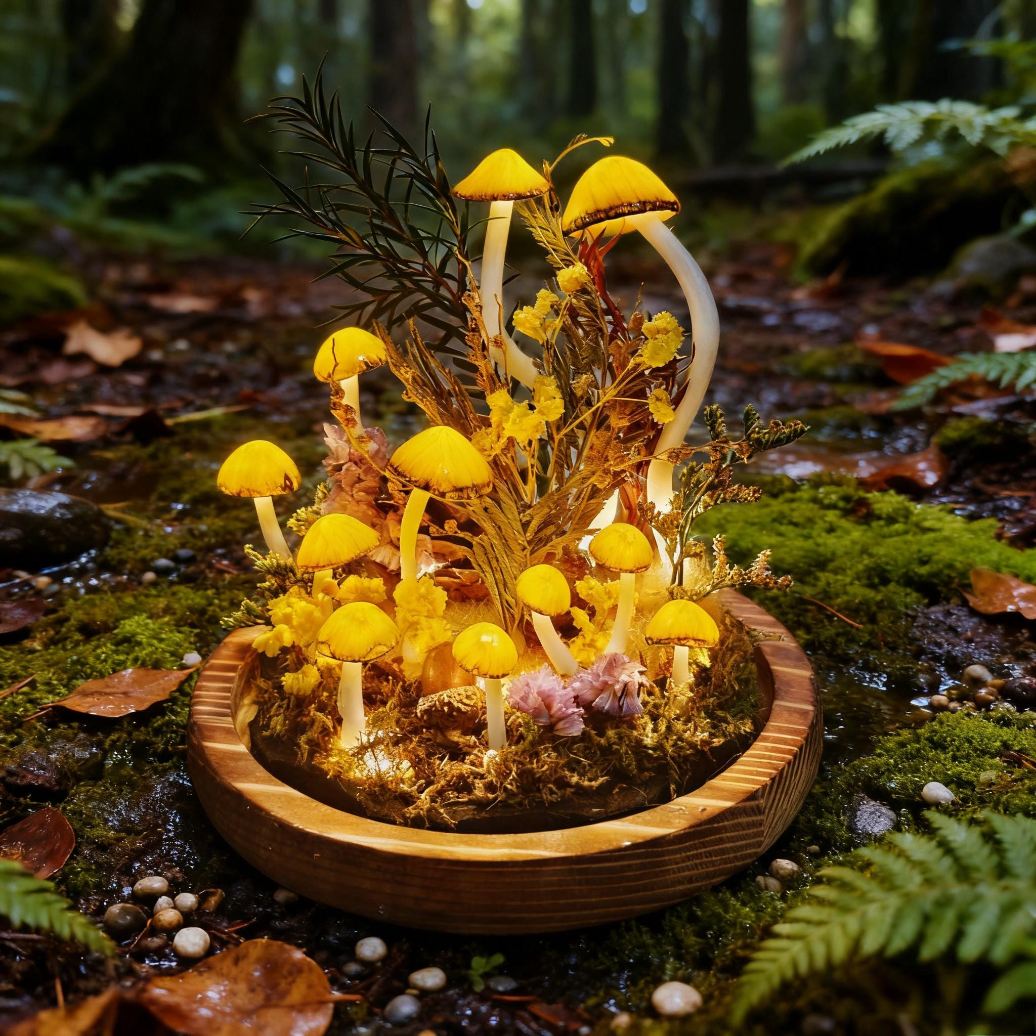 StarlitCarat Whimsical Fairy Mushroom Night Light Handmade Fantasy Decor 2200K