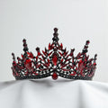 Red Crystal Tiara Gothic Wedding Headpiece Dark Queen Crown