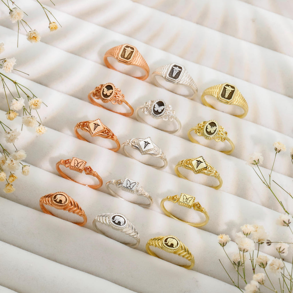 Pinky Butterfly Rings 925 Sterling Silver: Vintage Style Symbols Jewelry
