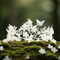 HappyJewelryWorld Silver Butterfly Pearl Crystal Tiara Crown