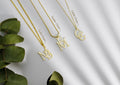 SilverGoldandRose Interlocking Initials Custom Monogram Necklace Brass
