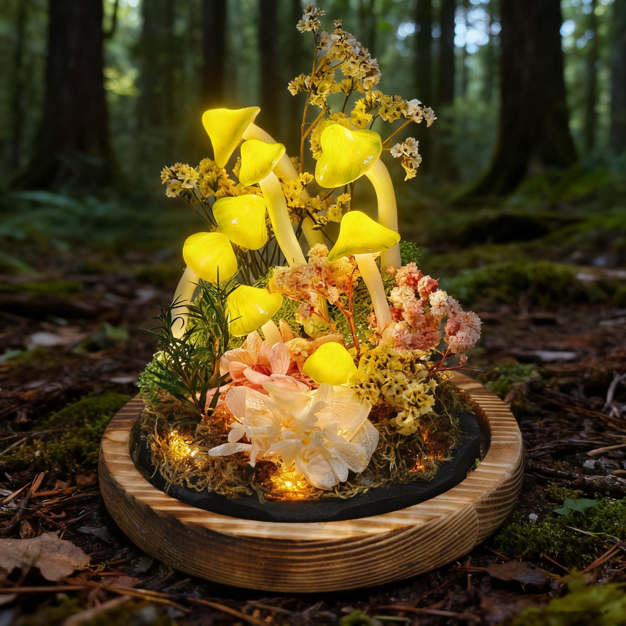 StarlitCarat Green Mushroom Night Light 2200K USB