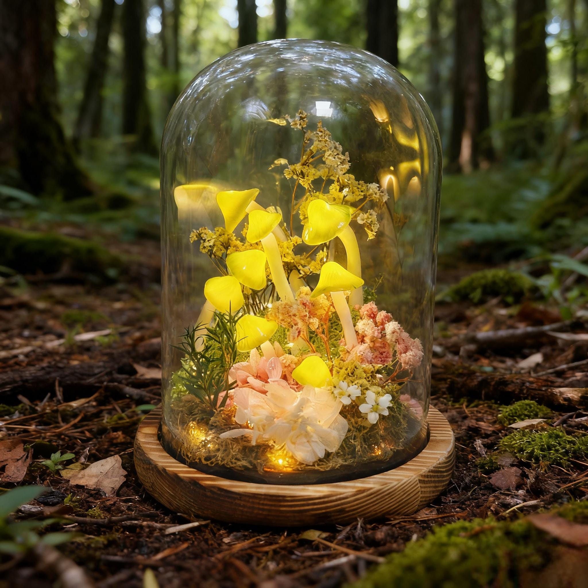 StarlitCarat Green Mushroom Night Light 2200K USB