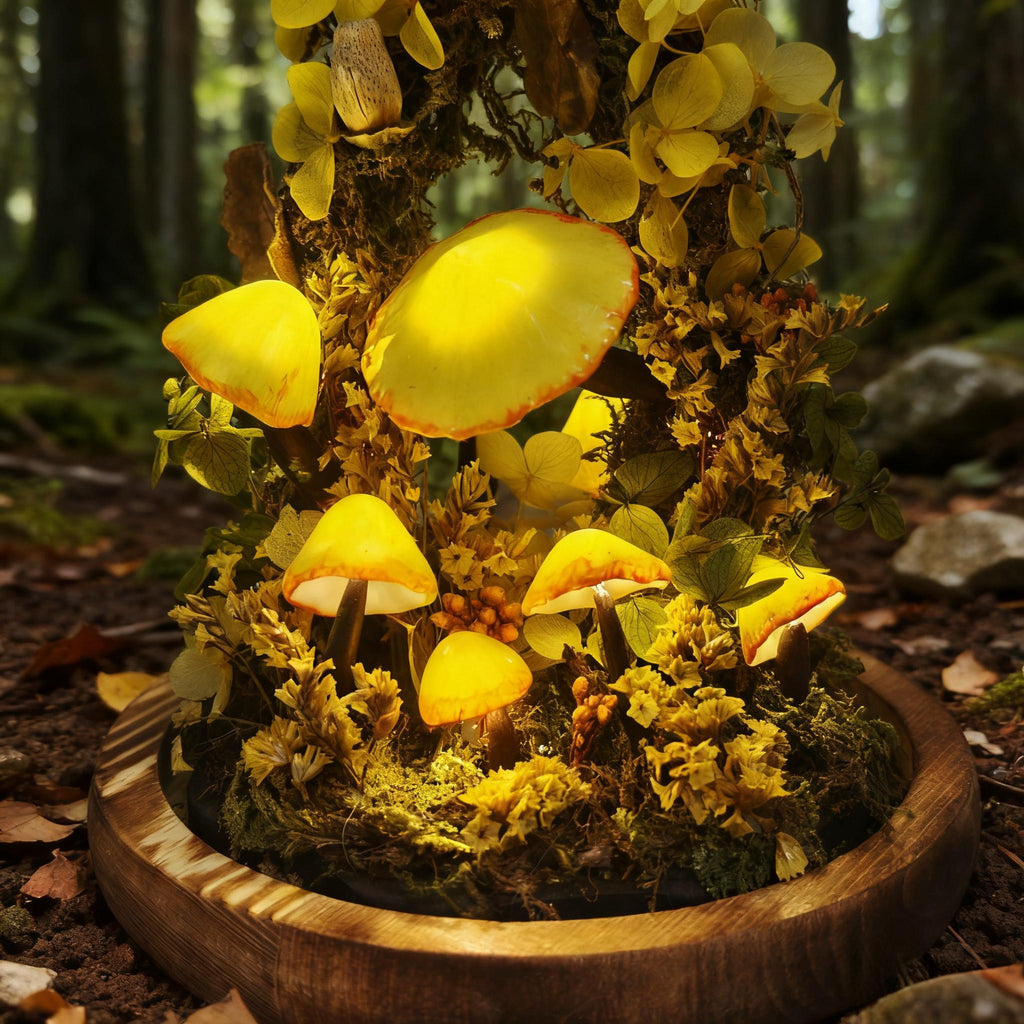 StarlitCarat Enchanted Mushroom Night Light 6.3in Yellow
