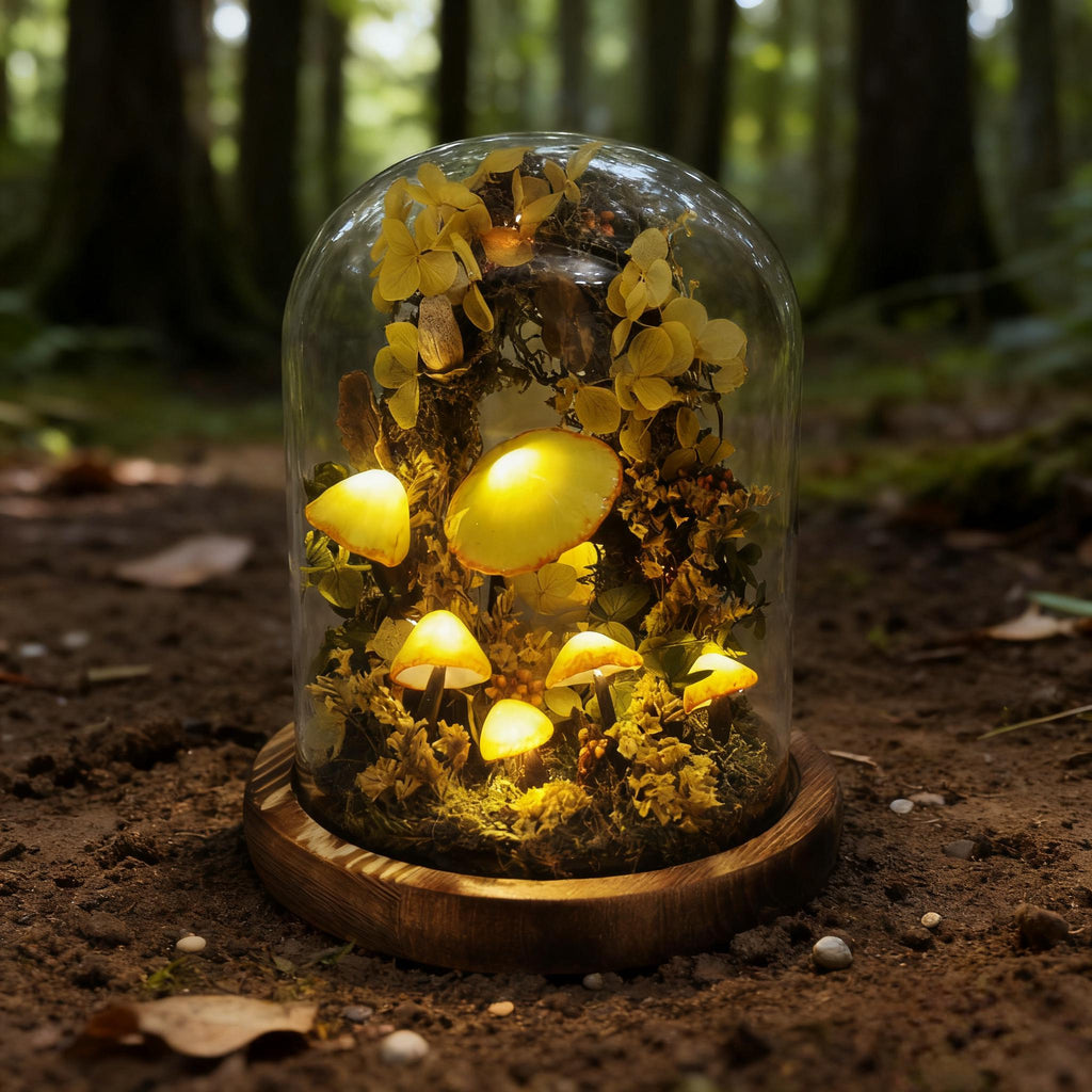 StarlitCarat Enchanted Mushroom Night Light 6.3in Yellow