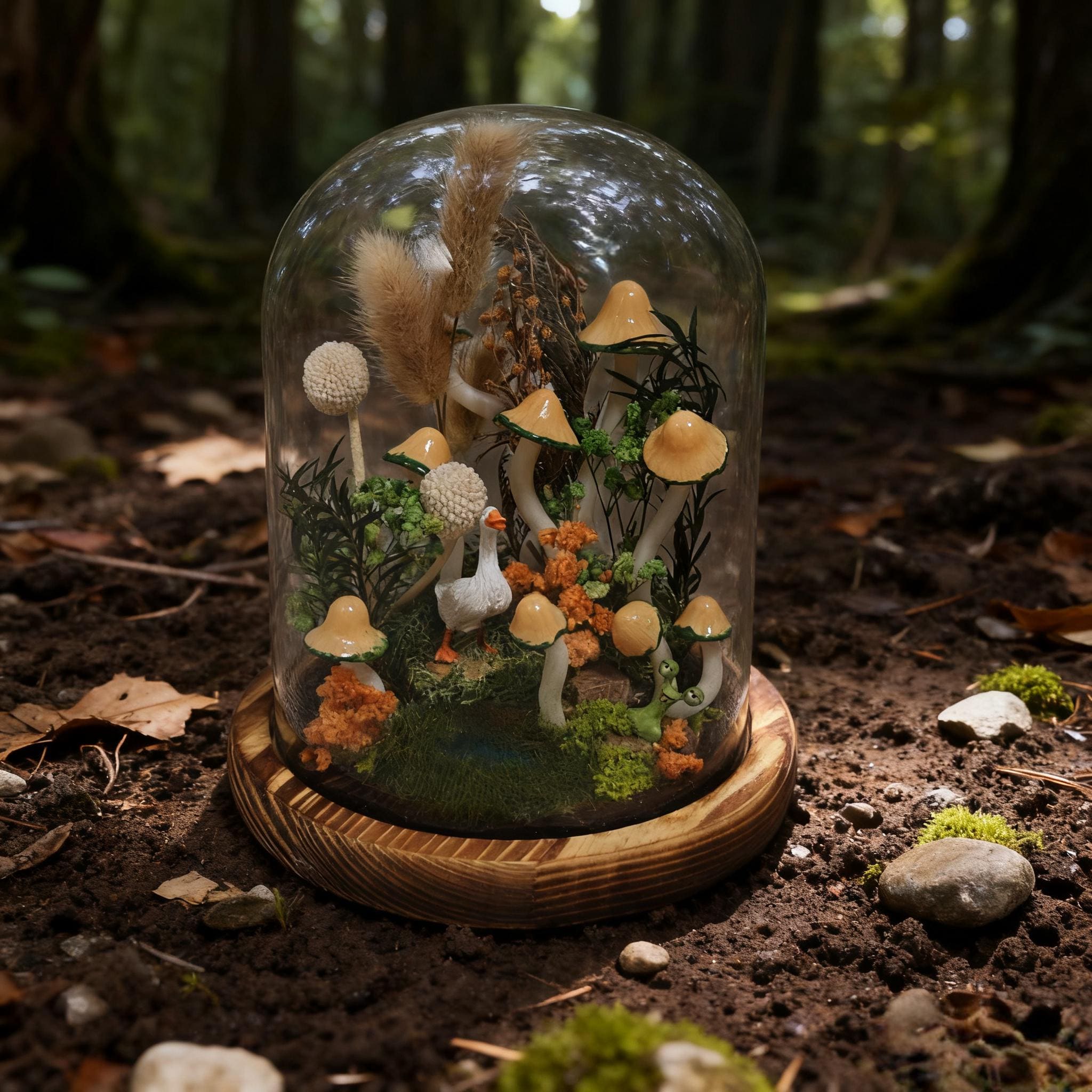 StarlitCarat Handmade Mushroom Night Light Fairycore 2200K Warm LED Battery/USB