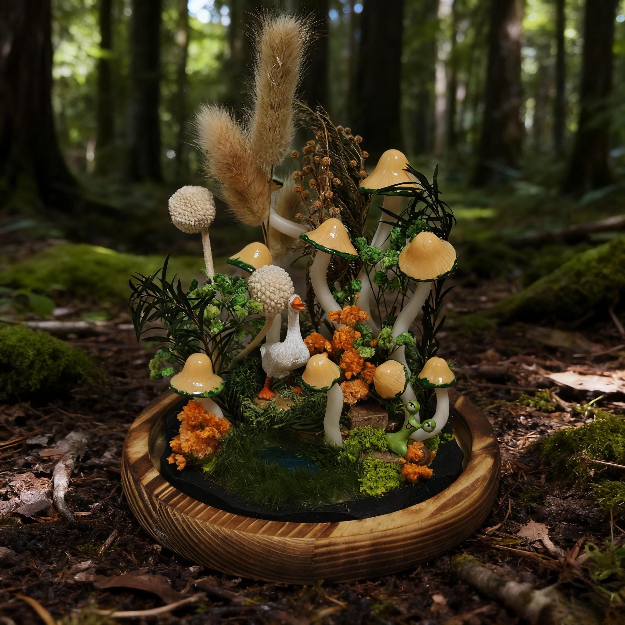 StarlitCarat Handmade Mushroom Night Light Fairycore 2200K Warm LED Battery/USB