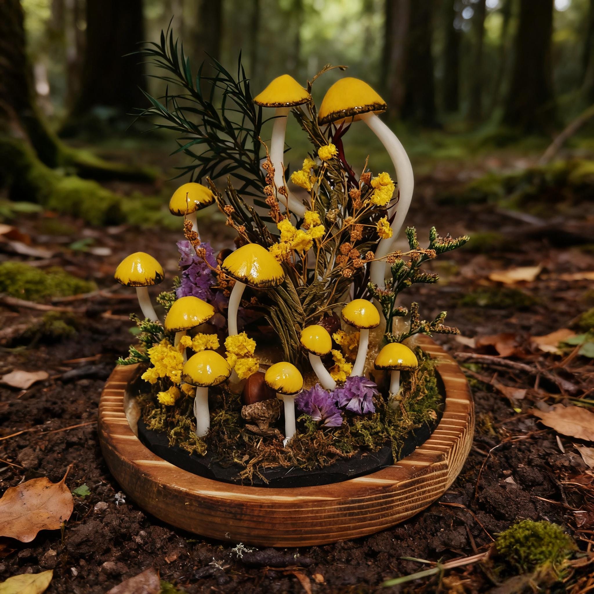 StarlitCarat Whimsical Fairy Mushroom Night Light Handmade Fantasy Decor 2200K